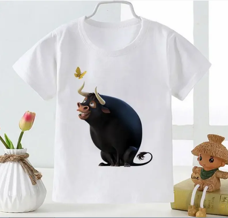 Camiseta con patrón de ropa de bebé bonita de dibujos animados, camiseta blanca suave para niños y niñas, camiseta de moda de verano para niños pequeños, camiseta de nuevo estilo para niños