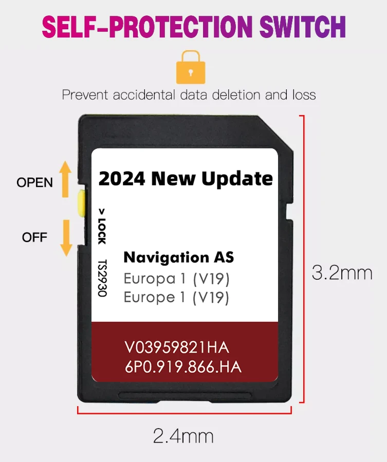 OS V19 MIB2 SD Card Leon Ateca Ibiza Toledo Alhambra 2024 SD Card Navi Map for Seat