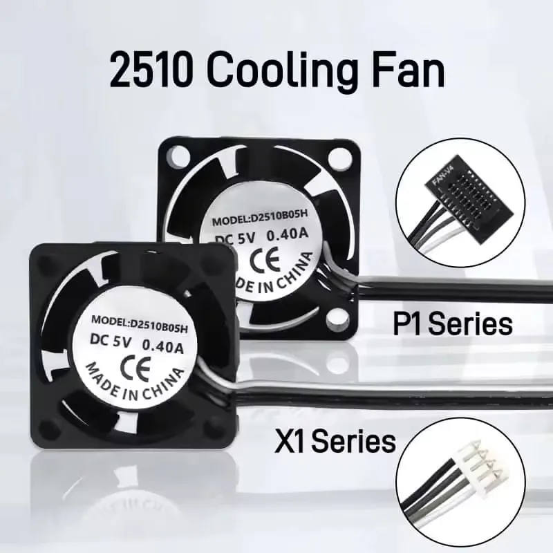 3D Printer Parts 2510 Cooling Fan for Bambu Lab X1 P1 Hotend With Cable Rapid Cooler Fans for Bambu X1C P1S P1P Series