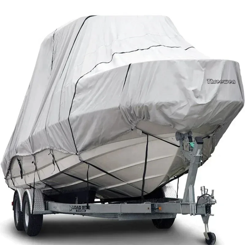 30-32FT 600D T-Top Boat Cover Personal Watercraft Weather Ripstop Trailerable Heavy Duty Polyester Boat Cover Up To 114