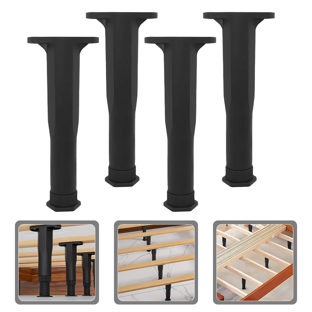 

4 Pcs Adjustable Legs for Furniture Bed Base Frame Support Frames Center Board Riser Queen Bedframe