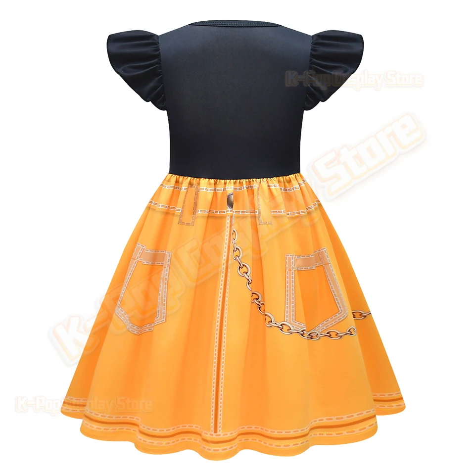 ชุดคอสเพลย์เด็กผู้หญิงสไตล์ภาพยนตร์ Kpop Demon Hunters สำหรับงานแฟนซีเด็ก คอสเพลย์ฮาโลวีน งานแฟนซีสวมหน้ากาก รุมิ มิร่า โซเย่