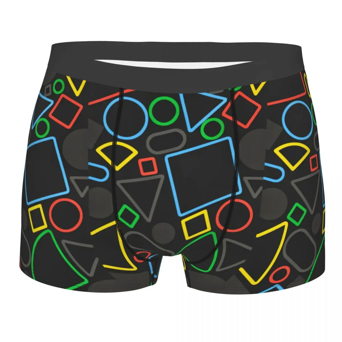 Retro Geometry Men Underwear Boxer Briefs Shorts Panties Humor Polyester Underpants for Male