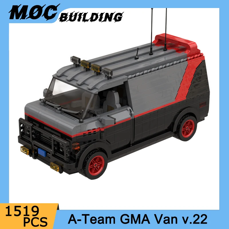 MOC Building Blocks 1980s Classic Cars Model A-Team GMA Van V.22 Vehicles DIY Assemble Bricks Creative Collection Toys Xmas Gift