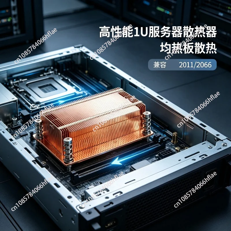 R15 1U Server Heatsink, High Performance Vapor Chamber CPU Cooler for 2011/2066