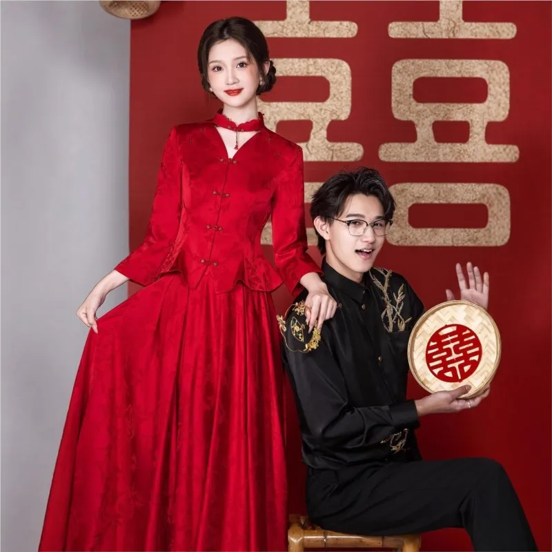 

Новый повседневный и модный красный тост в китайском стиле