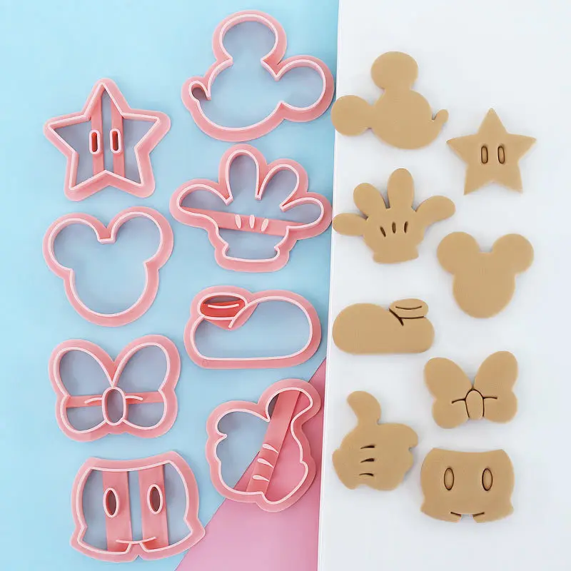 Mickey Cartoon Cookie Cutter Cute Bow Three-dimensional Cookie Press Baking Mold Tool Children's Toy Gift