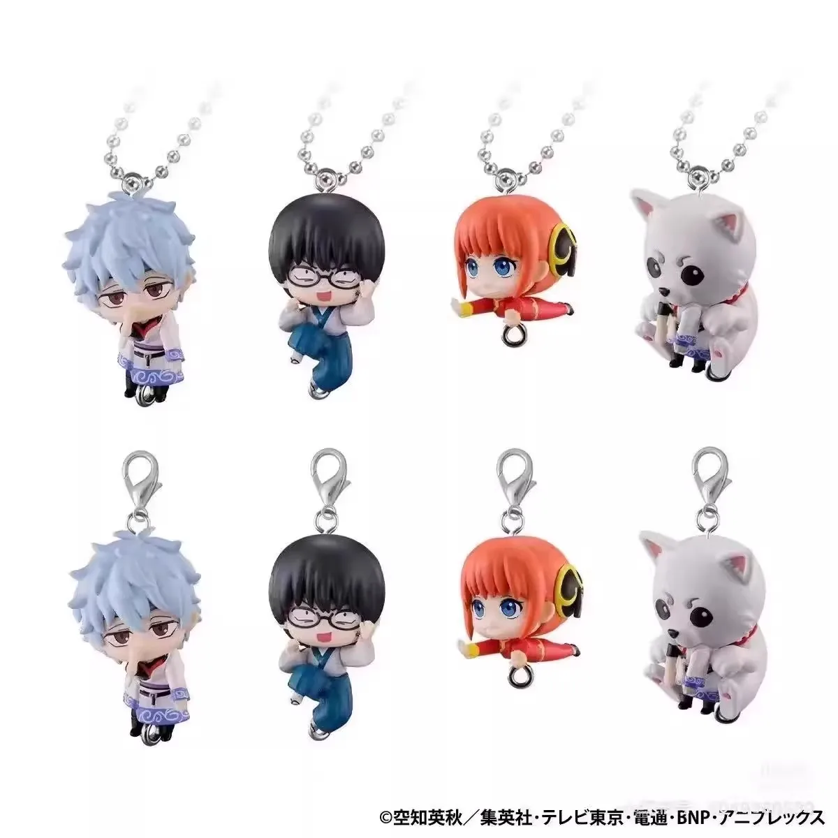 バンダイオリジナル 4 個ガシャポン坂田銀時銀タマアニメフィギュアおもちゃ子供のためのギフトグッズモデル装飾品