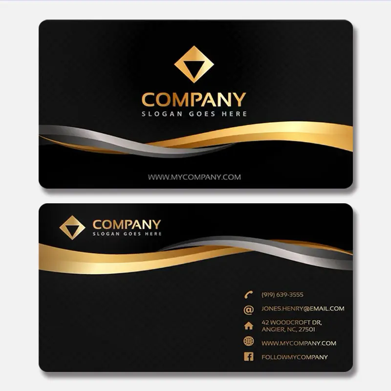 Custom PVC Business Cards  Waterproof Plastic, Personalized Design, Round Corners | Glossy/Matte/Frosted Finishes  Matching Card