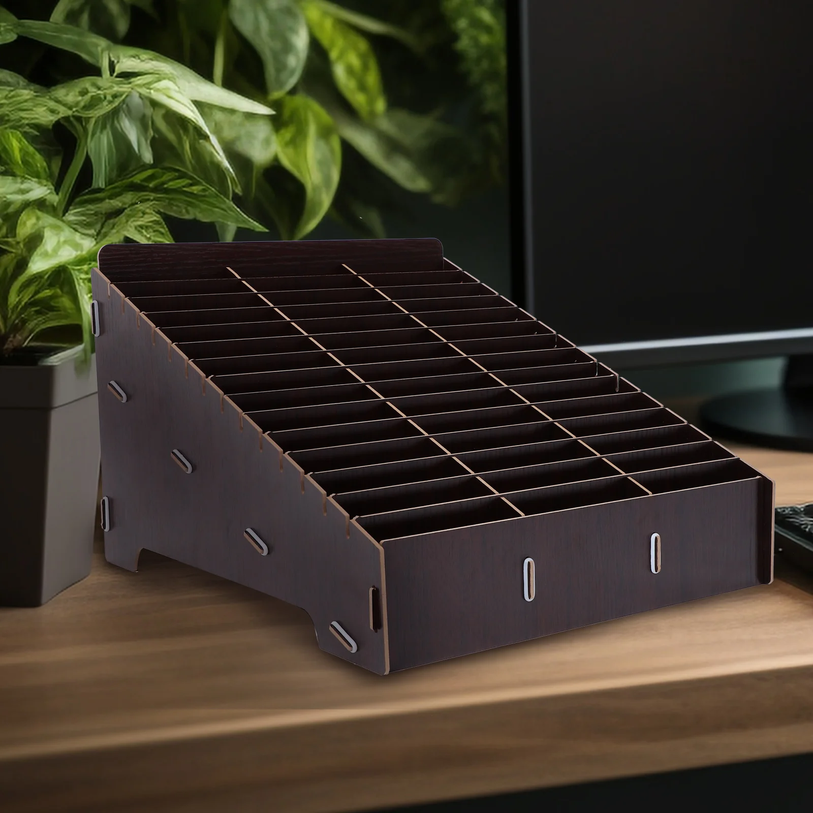 

Organizer Box Multi-Grid Desktop Storage Holder Phone Container For Classroom Meeting Room Cell Phone Rack