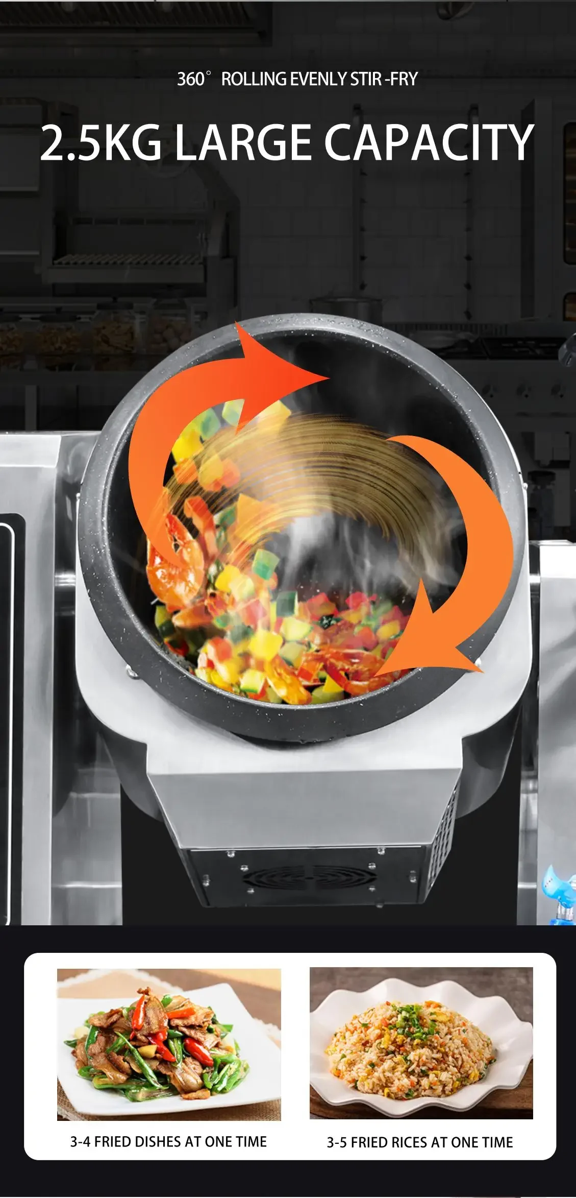 

Compact Induction Stir Fry Machine for Hawker Centre Tropical Climate Commercial Cooker with Overheat Protection