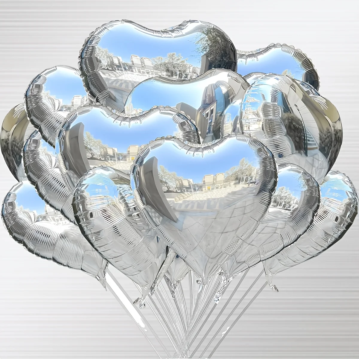 10pcs 10-Inch Silvery Heart Ba - Outdoor Camping Outfit recension och pris
