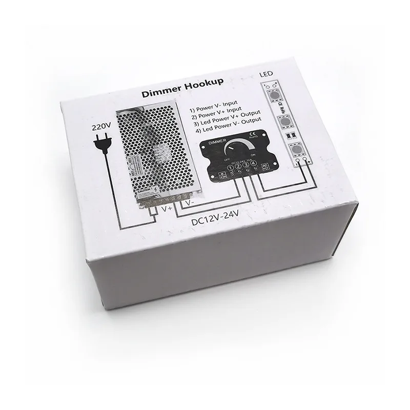 DC 12V 24V LED 조광기 스위치 30A 360W 전압 조정기 LED 스트립 조명 램프에 대 한 조정 가능한 컨트롤러 LED 조광 조광기