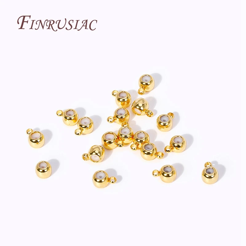 18K Gold Plated Positioning Beads For Chain 3/4/5mm Round \
