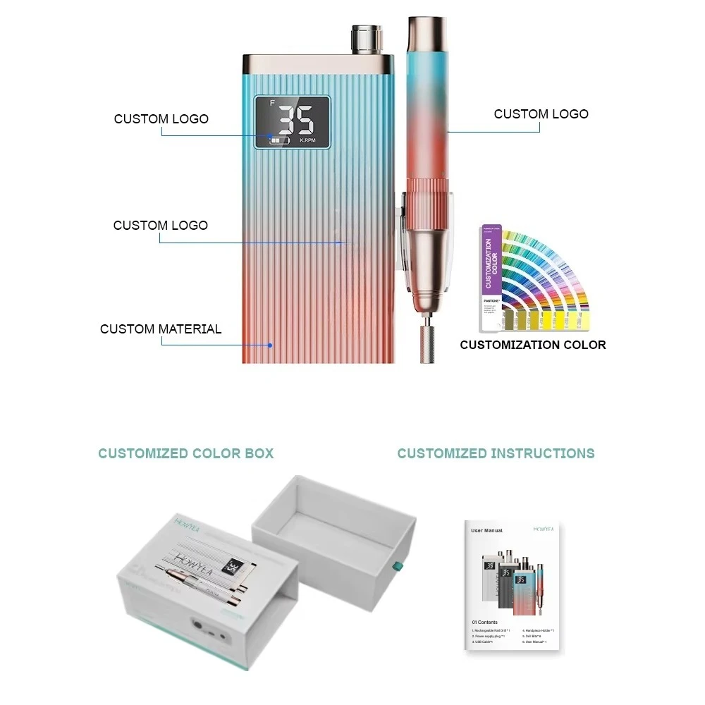 Elektryczna frezarka do paznokci, zestaw pilników elektrycznych do paznokci, manicure, cicha, przenośna konstrukcja do użytku domowego, narzędzie do pielęgnacji dłoni.