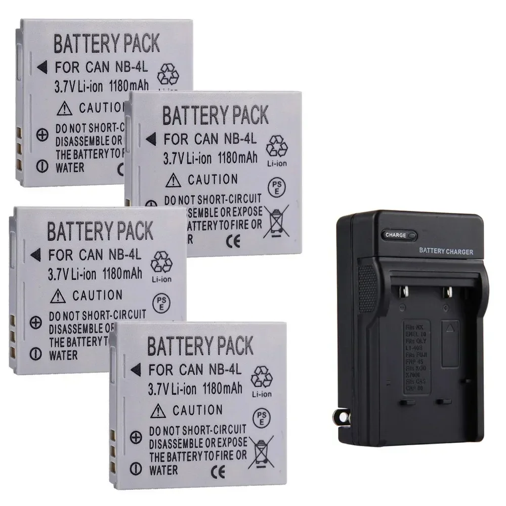 3.7V 1180mAh NB-4L NB 4L Battery Suitable for Canon IXUS Camera 100IS 120IS 220HS 110IS 130IS 117HS 780IS IXUS 115HS Battery