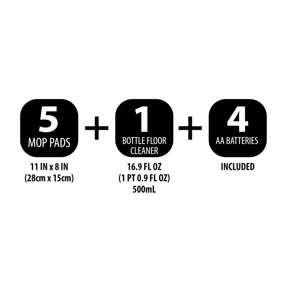 Automatic Spray Mop Kit with 5 Pads Cleaning Solution Easy Assembly All Hard Floor Surfaces Battery Operated Mopping System