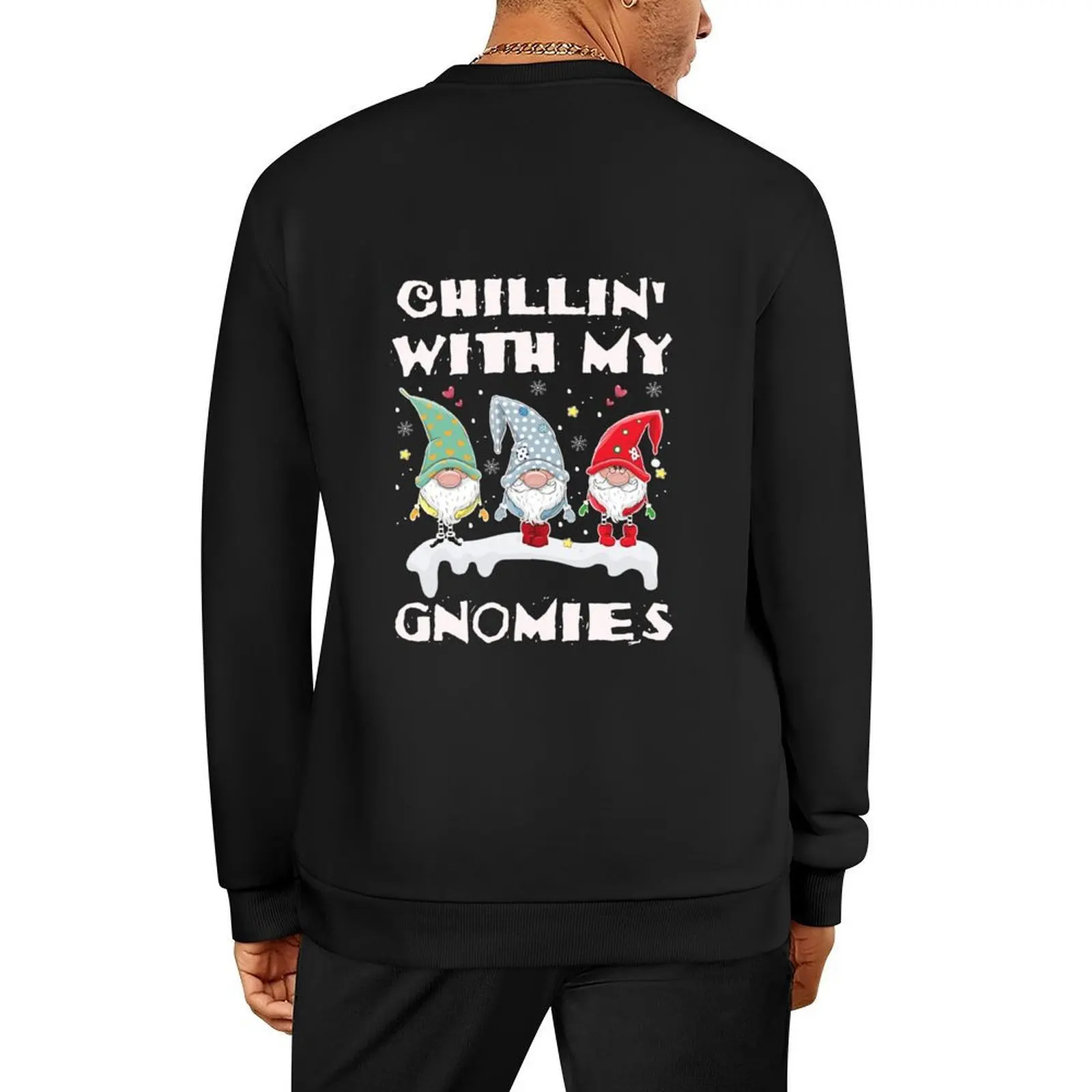 

Chillin with my gnomies Pullover japanese style graphic t shirts men men's sweat-shirt set korean clothes aesthetic sweatshirts