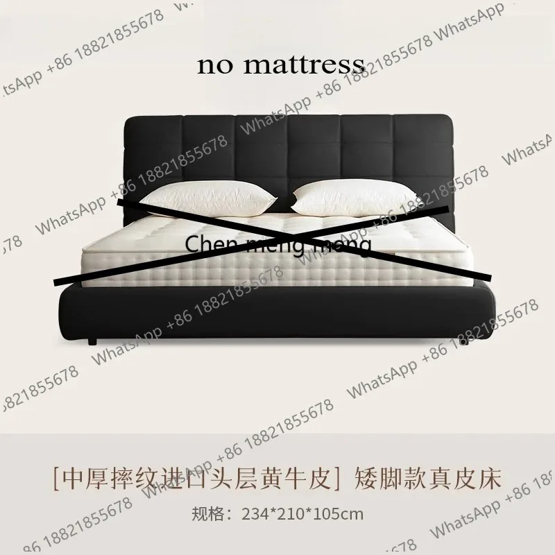

E136 Luxury Double Bed Modern Leather Headboard King Size Wood Queen Frame Bed Twin Modern Aesthetic Bedroom Furniture