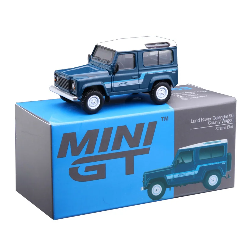 Land Rover Collection MINIGT 1:64  Land Rover Defender 90 County Wagon Stratos Alloy Car Model Boy Toy MGT Cross-country Car