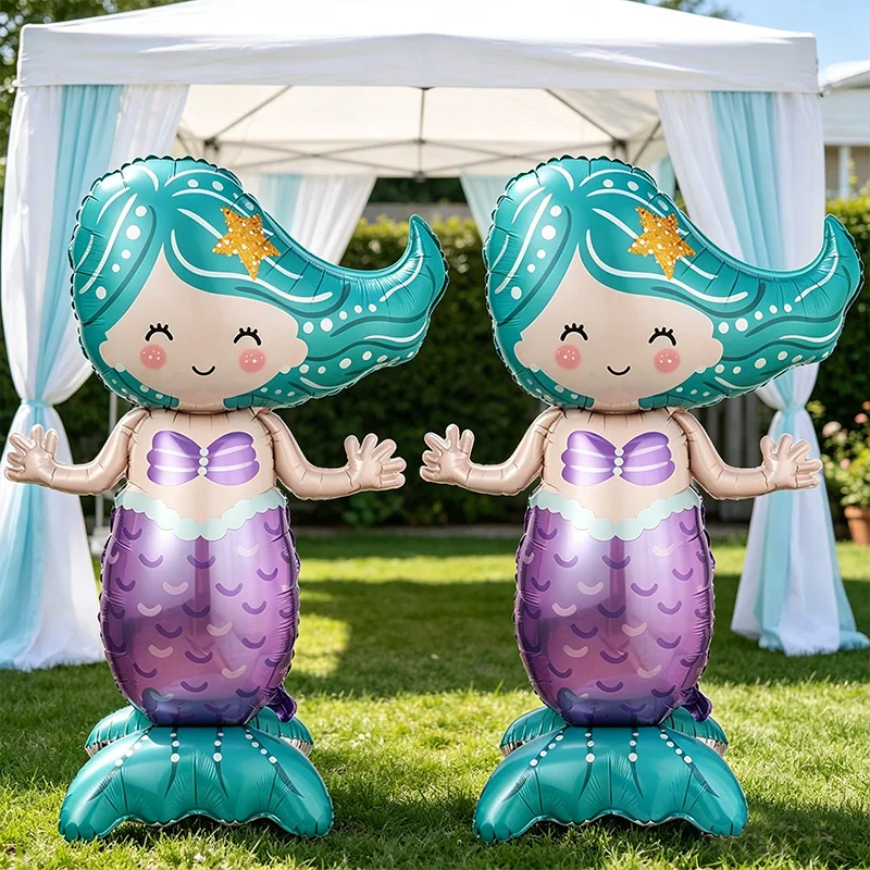 Standing Mermaid Balloons For Birthday Party Atmosphere Indoor/outdoor Decoration Ocean Undersea Party Decor view 3