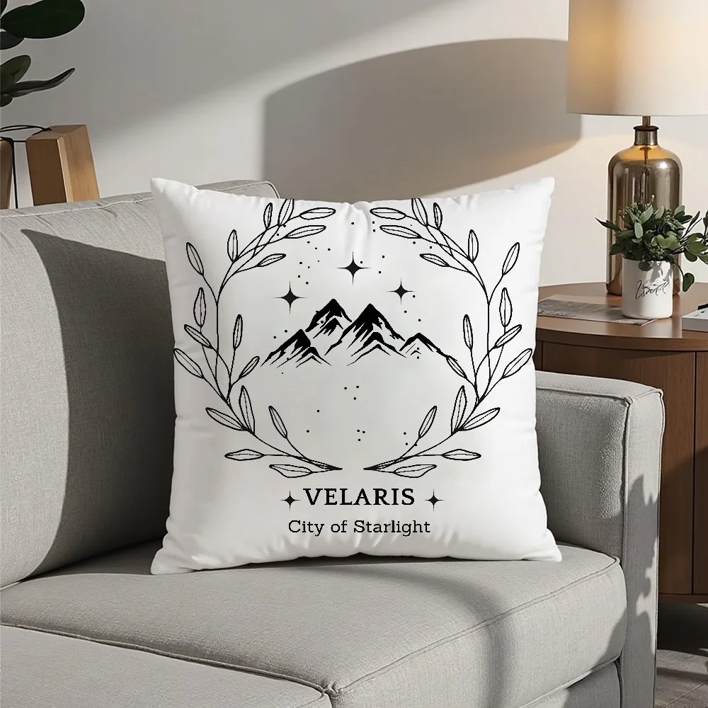

ACOTAR Velaris Pattern Pillow Case Plush Fabric Soft Pillowcase Double Sided Print Cushion Cover Household Gifts