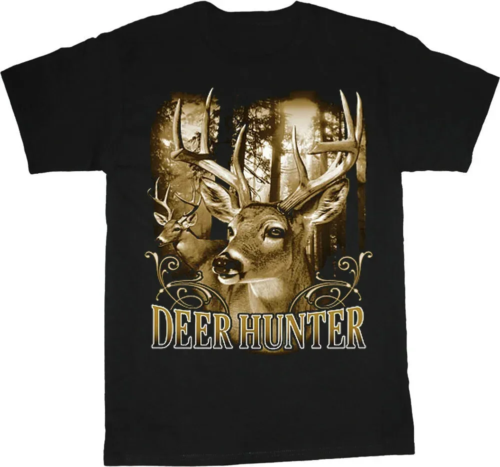 White Tailed Buck Hunting Deer Hunter T Shirt. Short Sleeve 100% Cotton Casual T-shirts Loose Top Size S-3XL