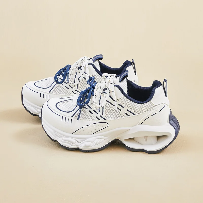 

Spring Summer New Platform Sneakers Woman Solid Color Fashion Casual Sport Running Shoes Female Breathable Mesh Zapatos De Mujer