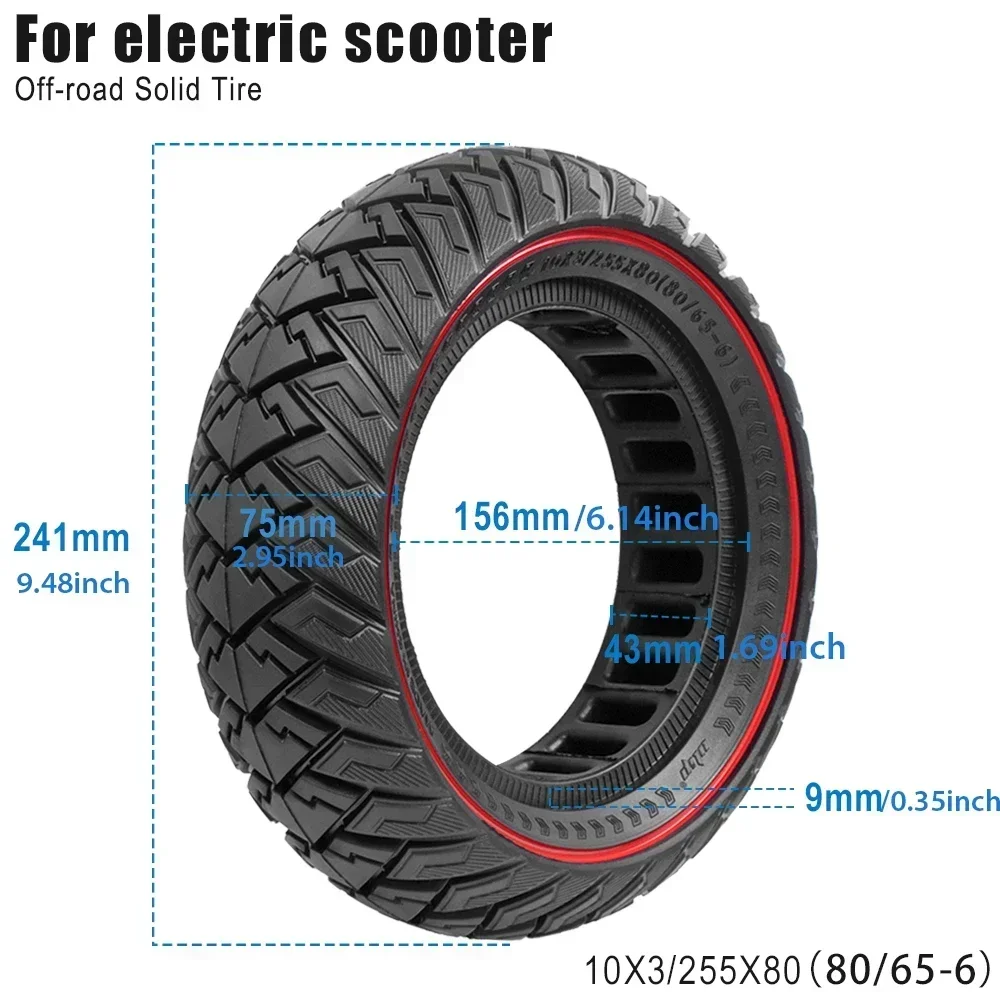 Vollreifen 10X3,0 Waben für ZERO10X /Kugoo M4 G1 Dualtron E-Scooter Rad Gummi 255*80 80/65-6 Vollreifen Elektroroller – Detail 28