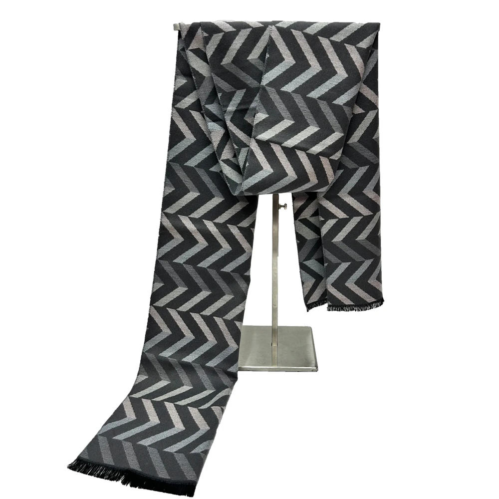 

Trendy Winter Plaid Cashmere Men Scarf Warm Checked Neck Scarfs Male Business zig zag Scarves Christmas Muffler for Men