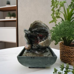 Tabletop Fountain Indoor Waterfall Meditation Fountain Like Layers of Rock Desktop Water Feature for Desktop Ornament Home Decor