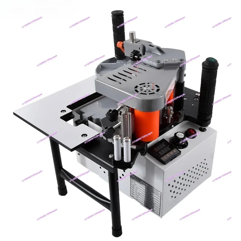 SC-40 edge strapping machine with adjustable tray and cutting speed, portable wooden PVC double-sided coating machine 110/200V