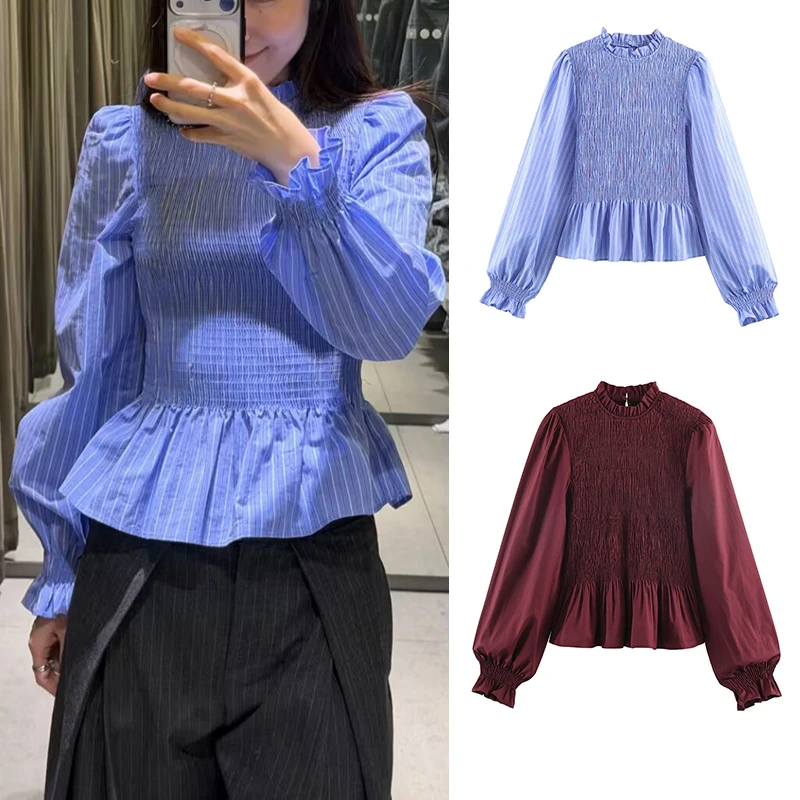 

Blouses & Shirts Women's Spring 2026 New Fashion Elastic Slim Elegant Spring Women's Shirts Chic Joker Youth Holiday Blouse Tops