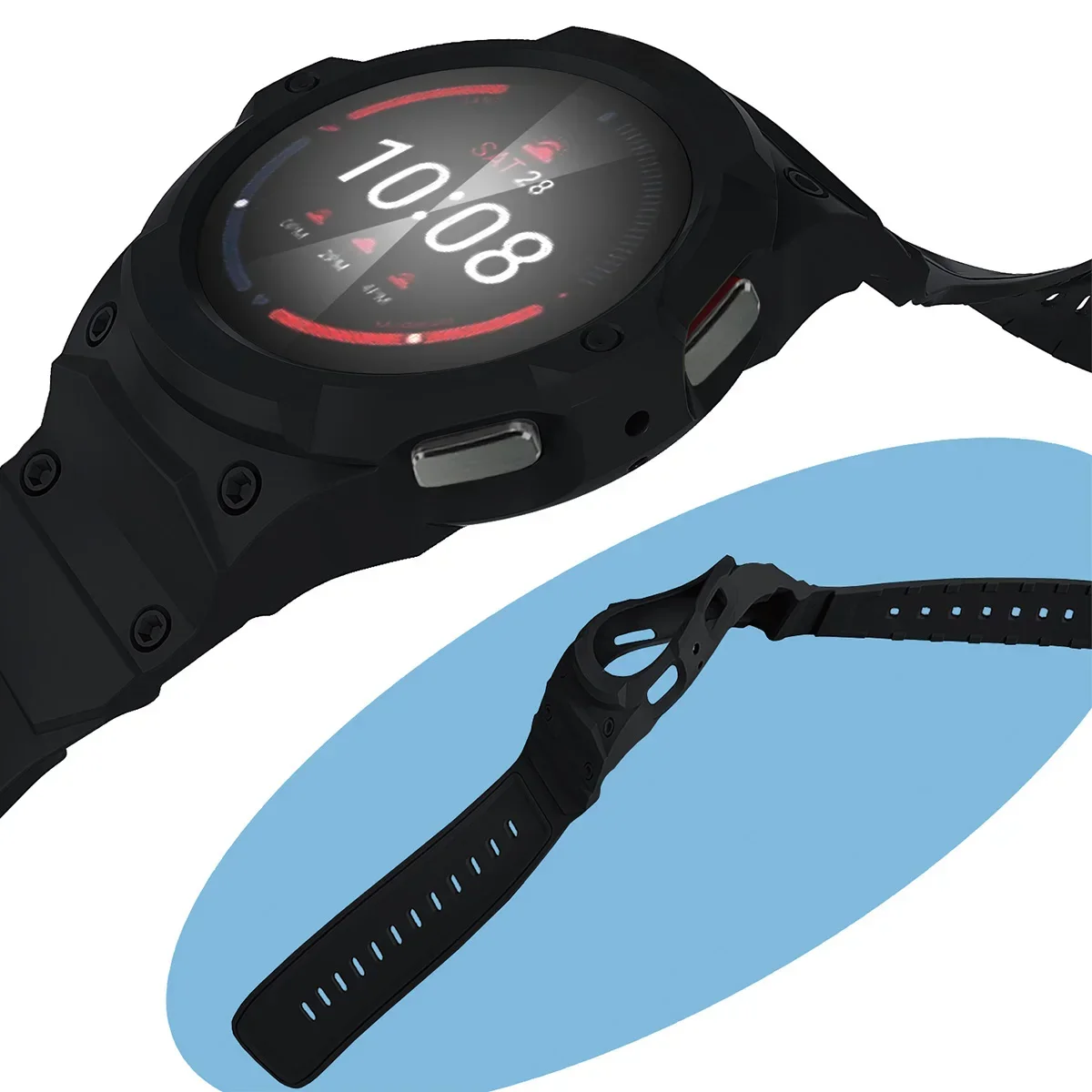 سيليكون حزام + حافظة PC لساعة سامسونج جالاكسي 7/6/5/4 40 مللي متر 44 مللي متر طقم عصري جديد لساعة سامسونج الذكية 7 الرياضة حلقة الفرقة سوار