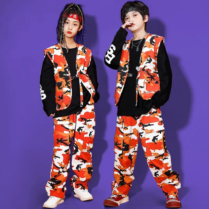 

Детский комплект из трех предметов для уличных танцев, камуфляжная куртка для девочек, костюм для джазовых танцев на подиуме