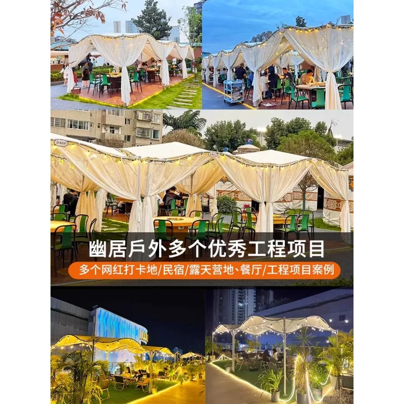 Outdoor sunshade, courtyard, garden, leisure, modern pavilion, villa, outdoor camping tent, internet famous, simple rain shelter