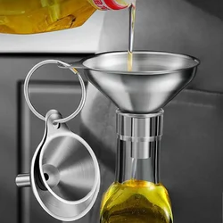 3Pcs Stainless Steel Kitchen Funnel Set for Filling Bottles Mini Metal Funnels Oil Spill Wine Spill Tool Bar Kitchen Accessories