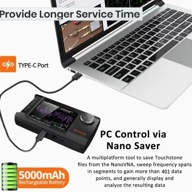 NanoVNA-H4 Upgraded Antenna Analyzer, 4-inch IPS LCD Display, 50KHz 2.7GHz
