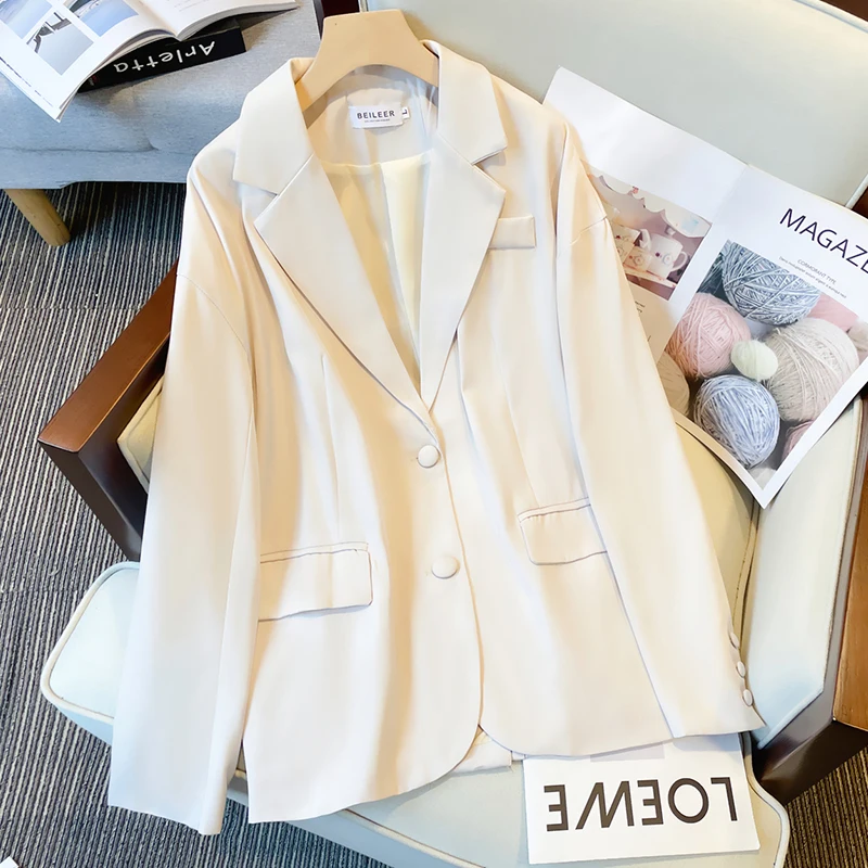 2024 bianco manica lunga elegante vestito cappotti donna moda solido giacche di alta qualità autunno inverno coreano aderente Casual Blazer