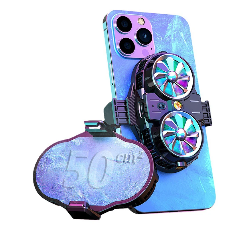 X53 Dual-core Semiconductor Radiator Portable Adjustable Back Clip Silent Phone Cooling Fan For Smartphone Live Game Accessories
