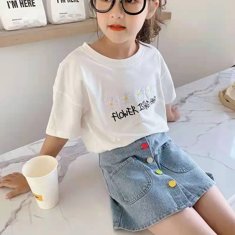 Children Girls Denim Skirt Summer  Baby Cowboy Short Skirts New  Kids Clothes Girls 4 To 12  Cute Skirt