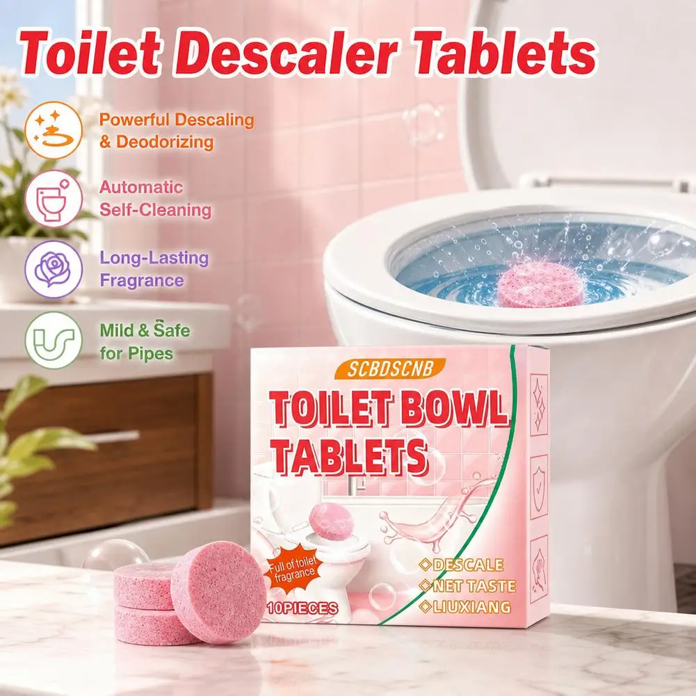Automatic Self‑Dissolving Toilet Bowl Cleaner Tablets Deodorant Descaler Stain Remover Bathroom Toilet Tank Cleaning Tabs