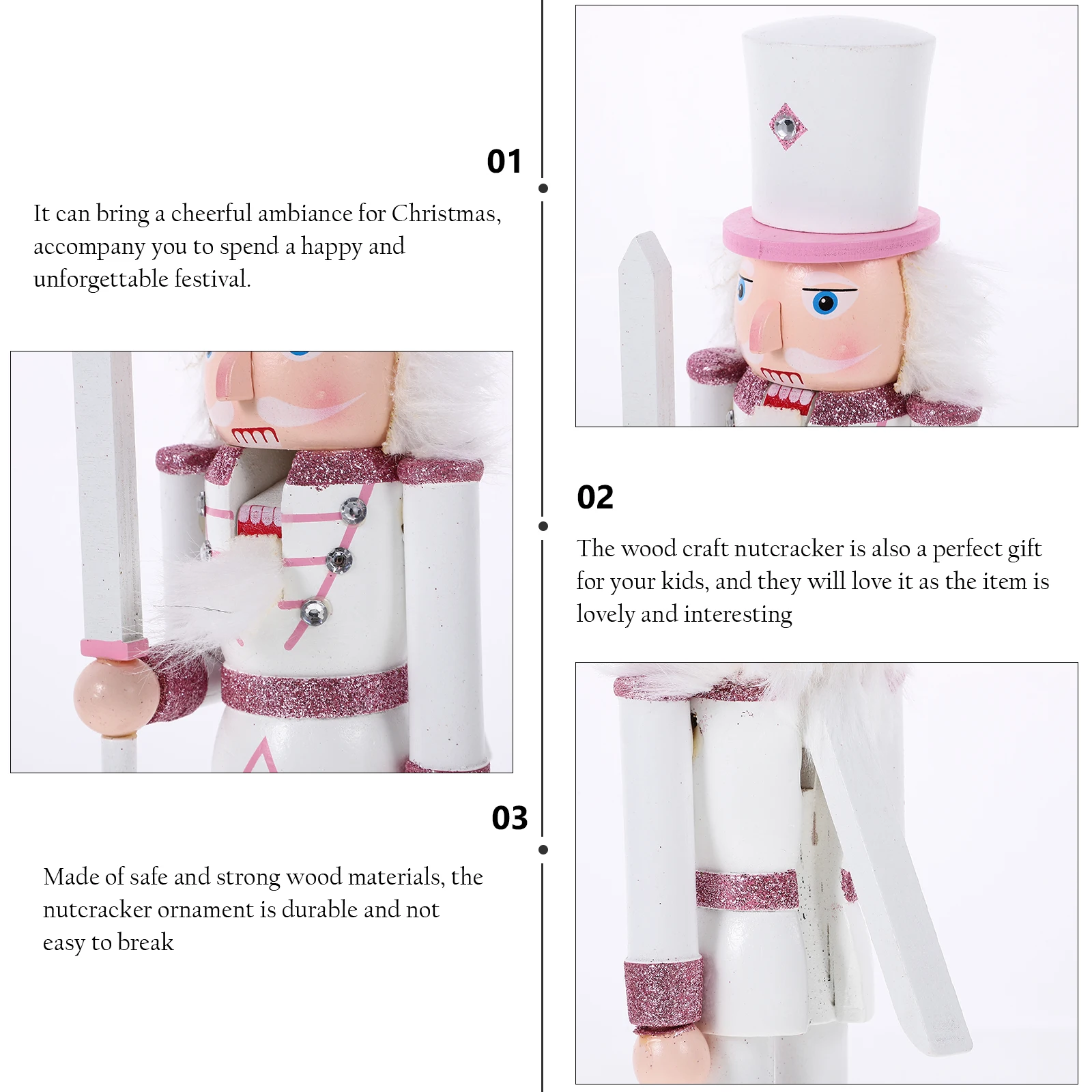 

Wood Nutcracker Christmas Decor Craft Adorable Xmas Soldier Decoration for Home Party Tabletop Christmas Nutcrackers