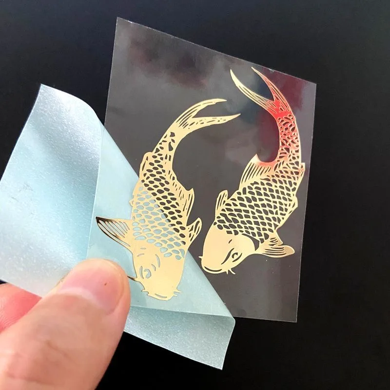 Tai Chi baguatu fish metal transfer sticker Koi Pisces mobile phone back stick auspicious carp laptop DIY decorative sticker