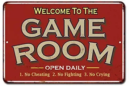 

Game Room Sign Rustic Wall Gameroom Signs Home Vintage Decorations Games Arcade Retro Video Gamer