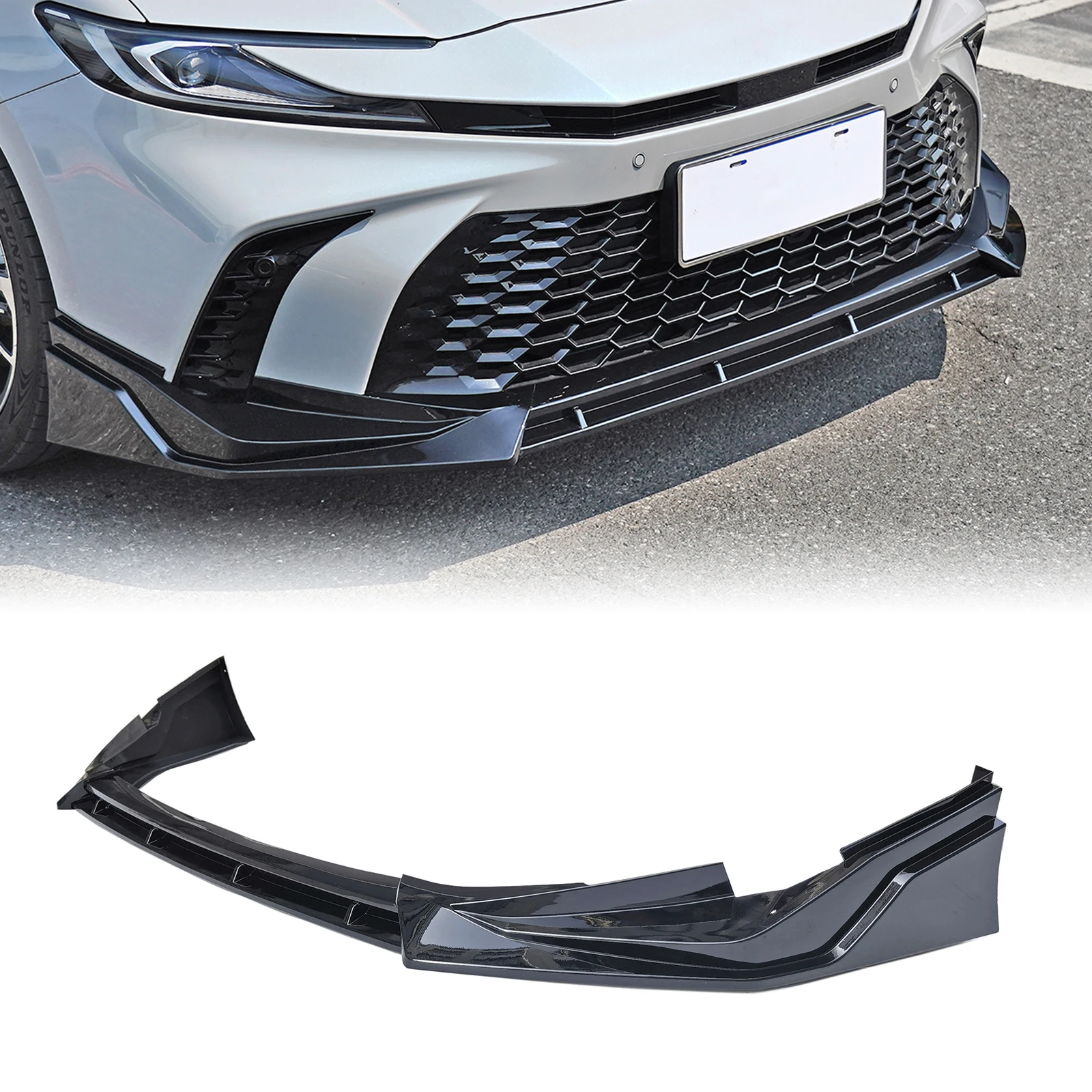 Gloss Black Front Bumper Lip Spoiler For Toyota Camry 2025 2026 2027 Car Lower Splitter Blade Kit Guard Cover Body Protector