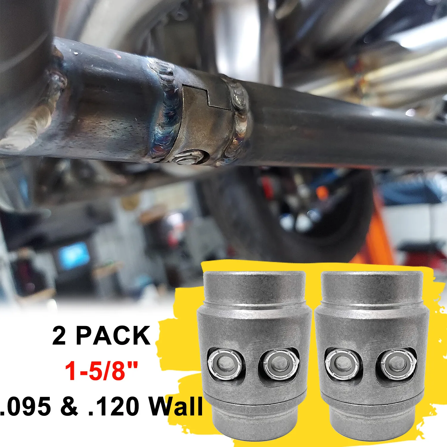 

2 PACK Weld Bungs Tube Connectors Roll Cage Fits 1-5/8" x.095 & .120 wall Tubing