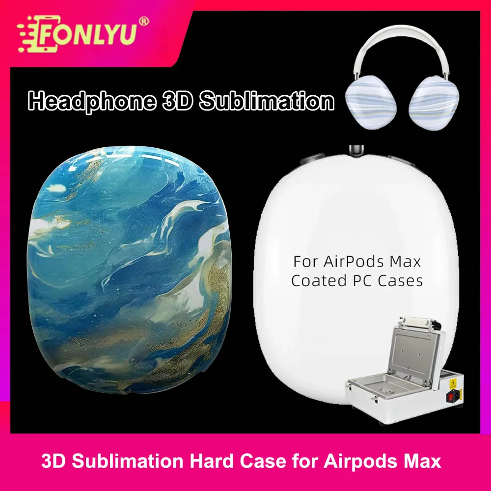 FONLYU Sublimation Blank Headphone Cases for Airpods Max DIY Customize Hard PC Plastic Cover Heat Transfer Sublimate Mold Tool