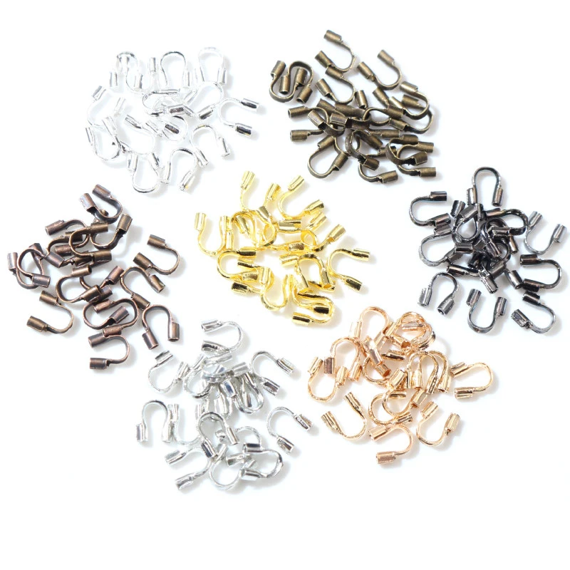 100 sztuk/partia 4.5x4mm drutu ochraniacze drutu strażnik ochraniacze pętli U kształt akcesoria klamrami złącze do tworzenia biżuterii