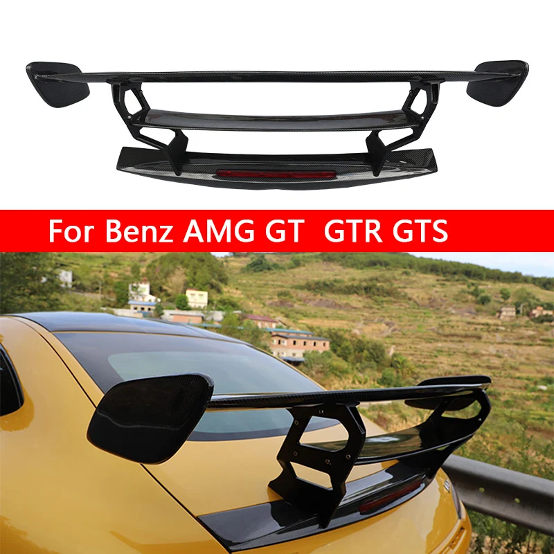 

For Mercedes Benz AMG GT GTR GTS Carbon Fiber Spoiler Tail fins Rear Trunk Spoiler Guide Wing Rear Wing Car Accessories
